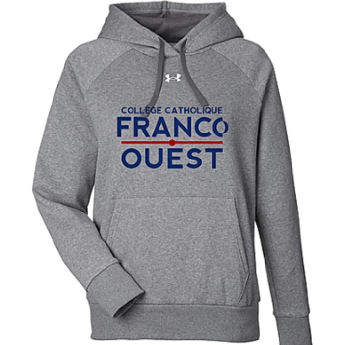 chandail à manches longues et capuchon gris avec logo de l'école